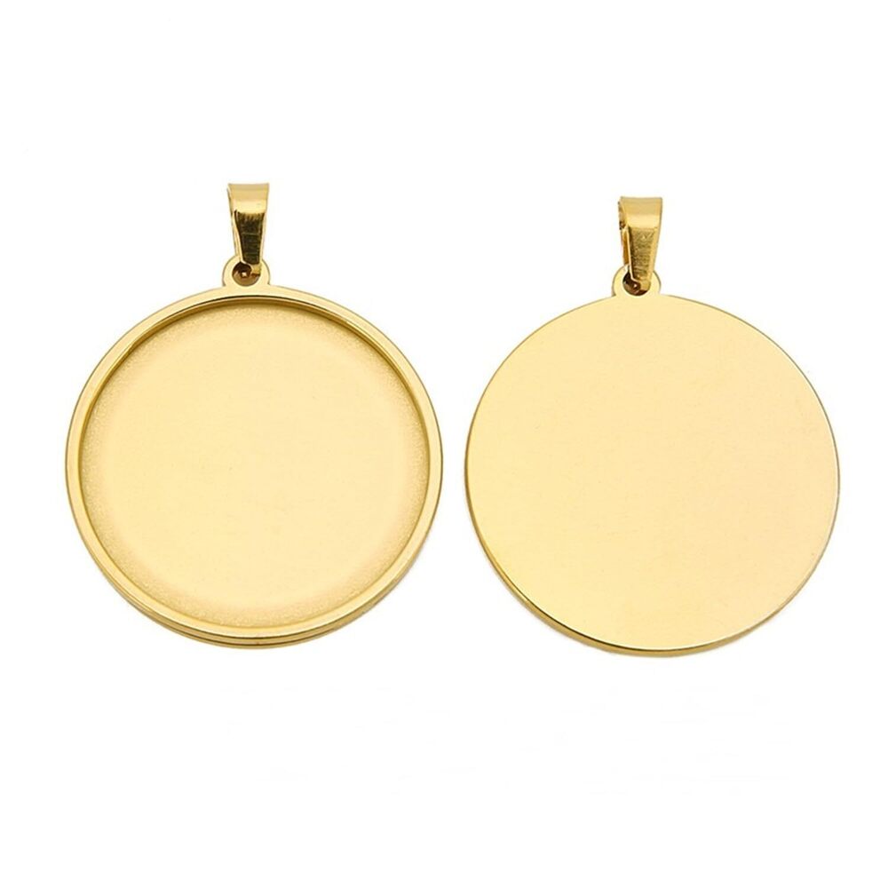 6746 10pcs stainess steel cabochon base setting 20mm 25mm 30mm round cameo